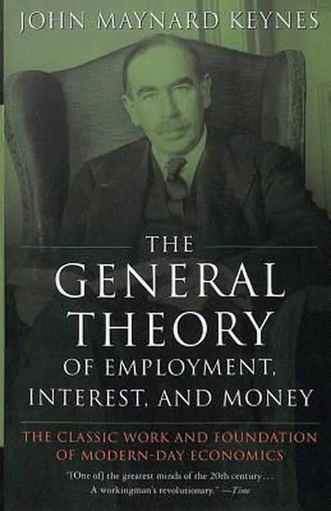 كتاب النظرية العامة للتشغيل والفائدة والنقود لجون مينارد كينيز.