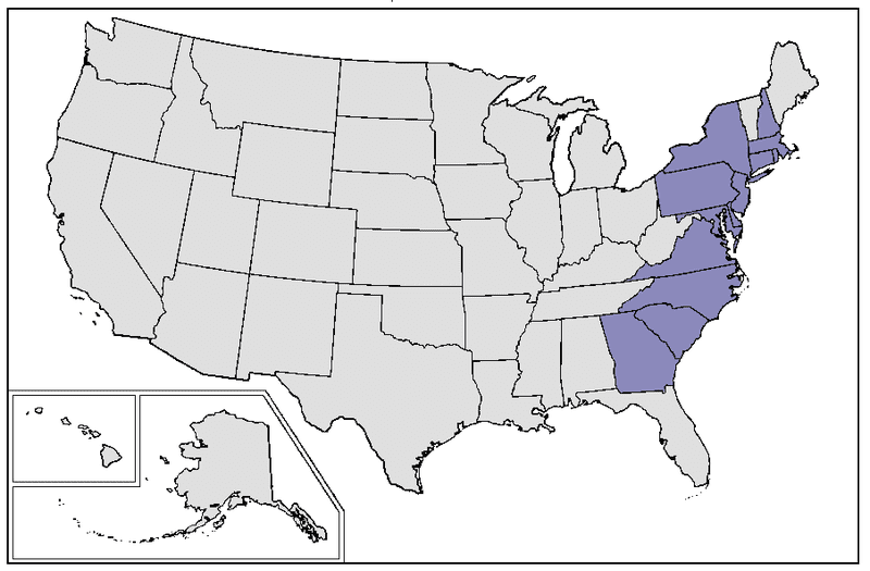 المصدر:https://commons.wikimedia.org/wiki/File:United_States_direct_successor_states_from_original_Thirteen_Colonies.png