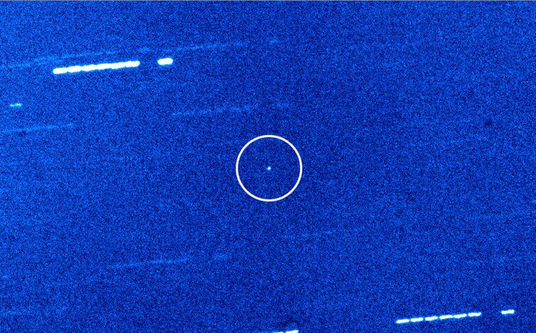 Oumuamua كما ظهر باستخدام تلسكوب وليام هيرشل في ليلة 29 أكتوبر. الائتمان: جامعة كوينز بلفاست/ تلسكوب ويليام هيرشل