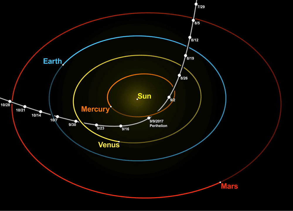 مسار Oumuamua، الائتمان:nagualdesign. Tomruen