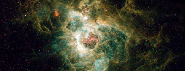الصورة (2): عبارة عن لقطة مأخوذة بواسطة تلسكوب هابل لسديم شاسع من الغبار والغاز والذي يسمى NGC 604، والذي يقع في المجرة الحلزونية مسييه 33.
المصدر: https://hubblesite.org/contents/news-releases/1996/news-1996-27.html