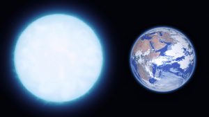 مقارنة بين حجم القزم الأبيض وكوكب الأرض