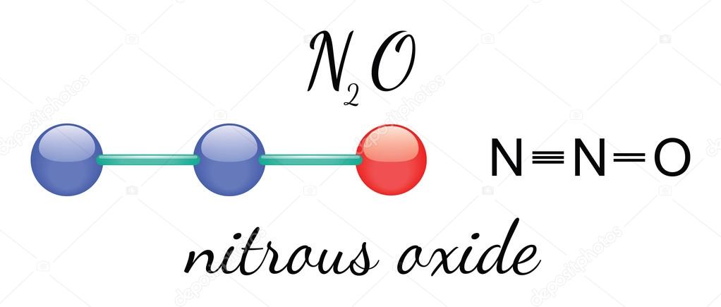 تركيب غاز أوكسيد النيتروس N2O المسمى بـ غاز الضحك