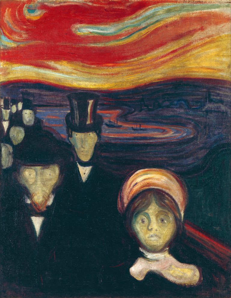سورين كيركجارد: الشاب الحر والقلِق Anxiety, 1894 by Edvard Munch