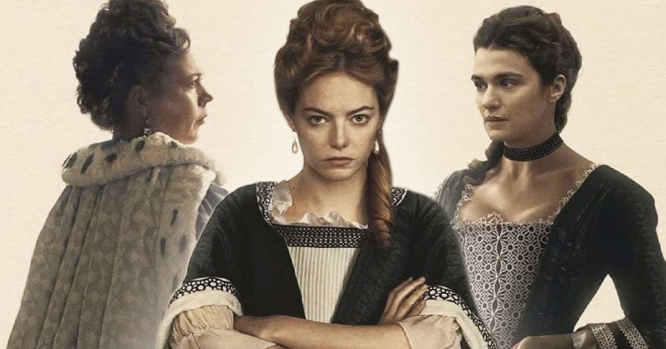 Olivia-Colman-Emma-Stone-and-Rachel-Weisz-in-The-Favourite